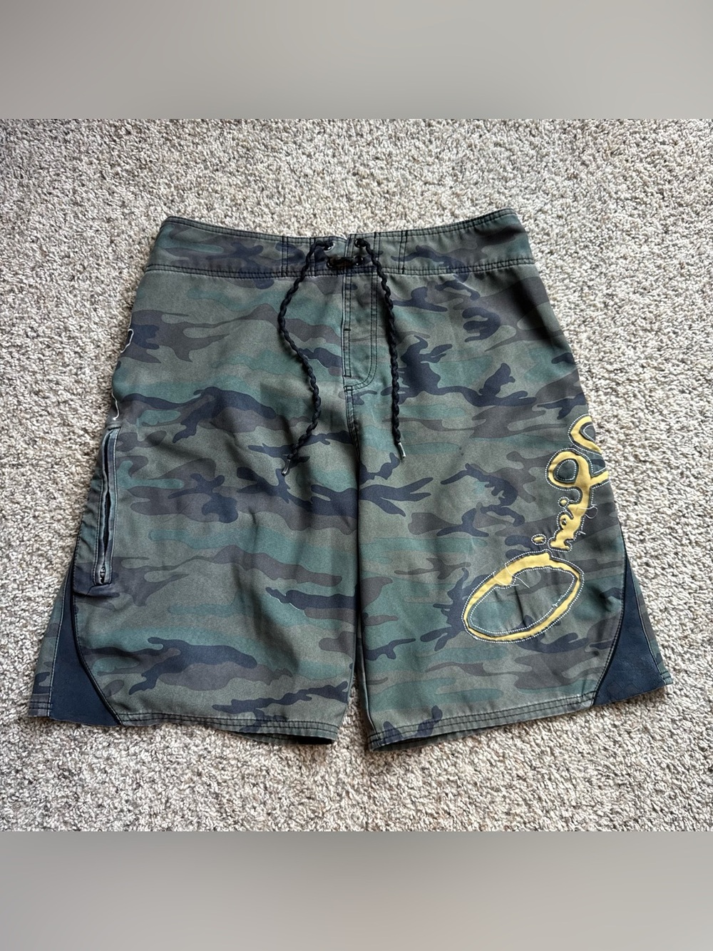 O’Neill Superfreak Board Shorts Mens Camo Y2K Surf Swim Trunks Logo Skate 36